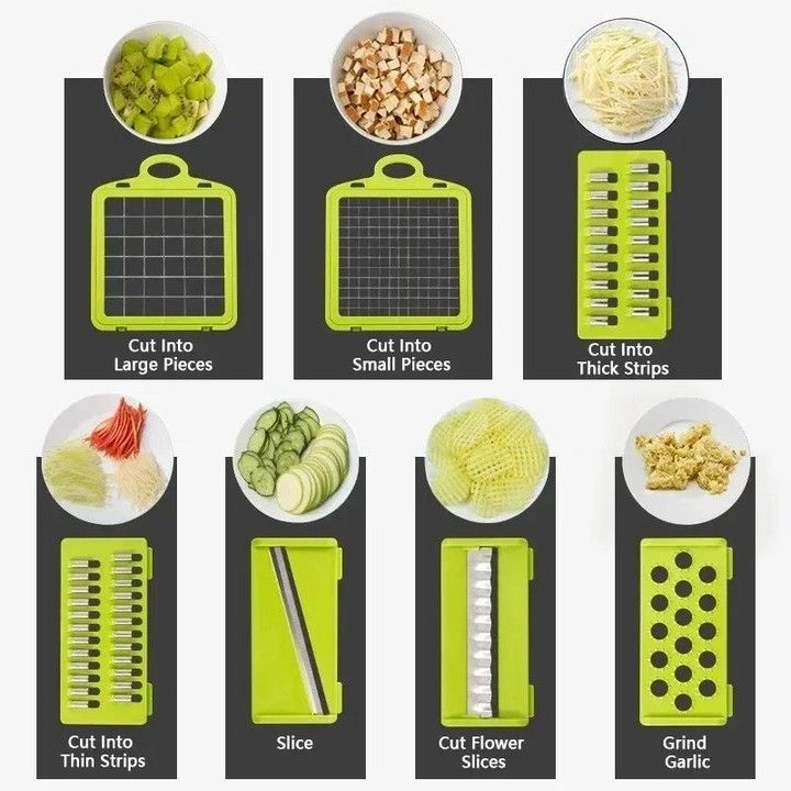 16 in 1 Multifunctional Vegetable Chopper Handle Food Grate Food Chopper Vegetable Slicer Dicer Cut Kitchens Accessories