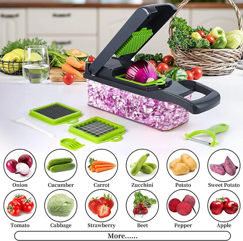 16 in 1 Multifunctional Vegetable Chopper Handle Food Grate Food Chopper Vegetable Slicer Dicer Cut Kitchens Accessories