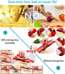10 in 1 Mandolin Slicer Vegetable Cutter with Stainless Steel Blade Manual Potato Peeler Carrot Cheese Grater Nicer Kitchen Tool - Mandolin Vegetable Cutter - Red Color