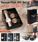 Steel Vacuum Flask Set with 3 Stainless Steel Cups Combo - 500ml - Keeps HOT/Cold | Ideal Gift for Winter